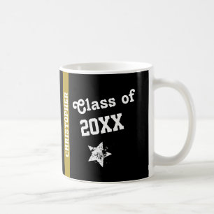 NEW GRAD Class of ANY YEAR Gold Stripe G14 Coffee Mug