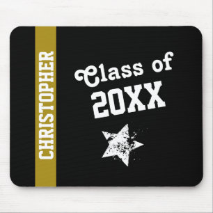 NEW GRAD Class of ANY YEAR Gold Stripe G19 Mouse Pad