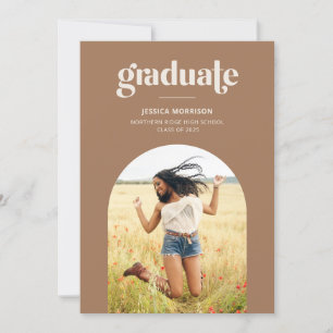 New Graduate Arch Photo Desert Neutrals Graduation Invitation
