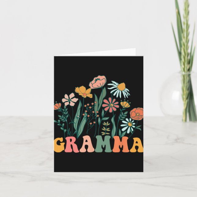 New Gramma Wildflower First Birthday &amp; Baby Sh Card (Front)
