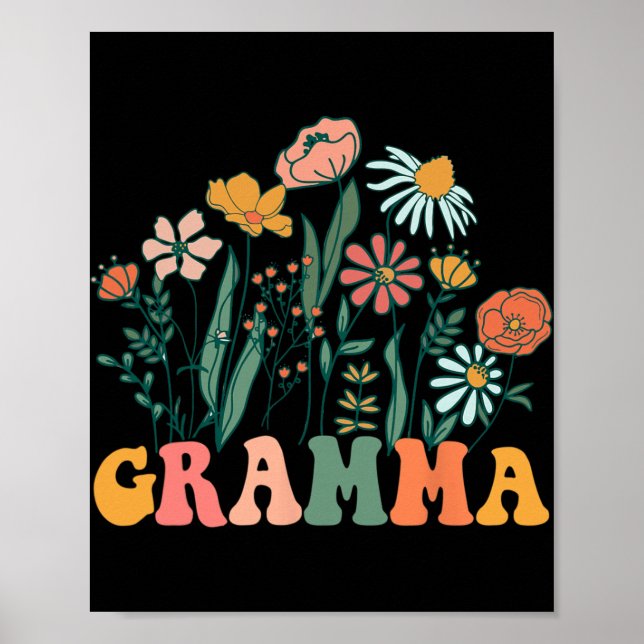 New Gramma Wildflower First Birthday &amp; Baby Sh Poster (Front)