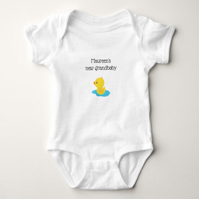 New Grandbaby with Baby Duckling in Puddle Baby Bodysuit (Front)