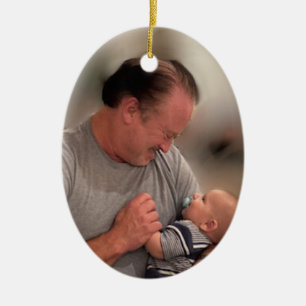 New Grandfather Double Sided Porcelain Holiday Ceramic Ornament