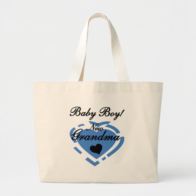 New Grandma Baby Boy Tshirts and Gifts Large Tote Bag (Front)