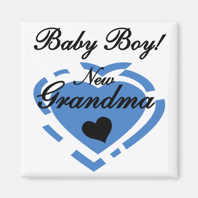 New Grandma Baby Boy Tshirts and Gifts Magnet (Front)