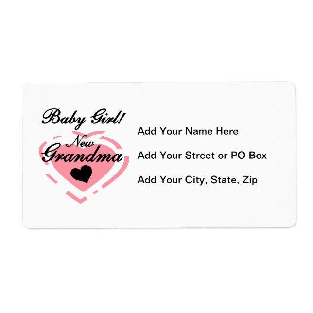 New Grandma Baby Girl Pink Heart Gifts (Front)