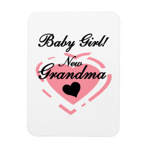 New Grandma Baby Girl Pink Heart Gifts Magnet