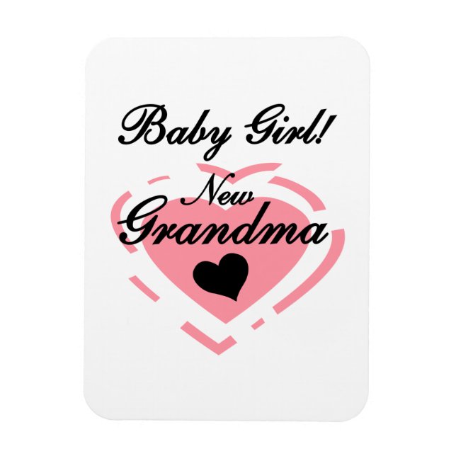 New Grandma Baby Girl Pink Heart Gifts Magnet (Vertical)