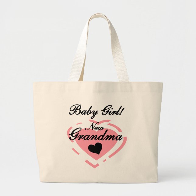 New Grandma Baby Girl Tshirts and Gifts Large Tote Bag (Front)