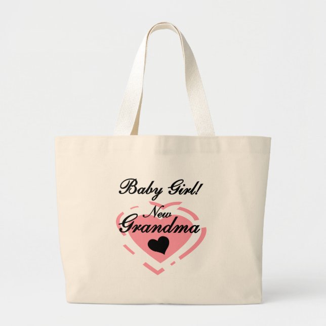 New Grandma Baby Girl Tshirts and Gifts Large Tote Bag (Front)