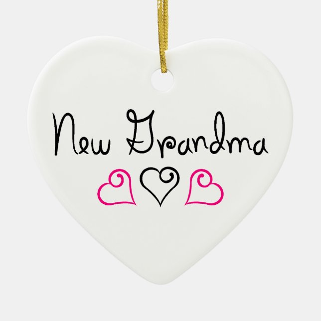 New Grandma Ceramic Ornament (Front)