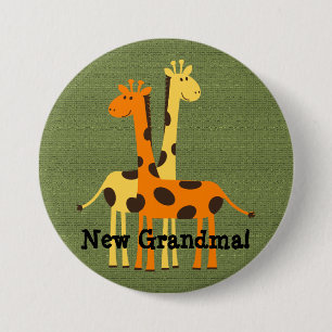 New Grandma Grandpa Aunt Uncle Cousin Giraffe 7.5 Cm Round Badge