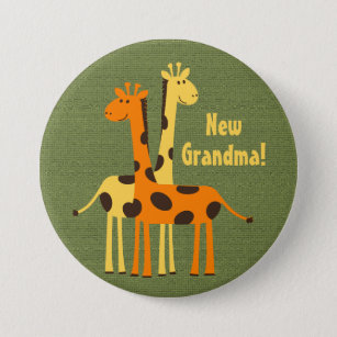 New Grandma Grandpa Aunt Uncle Cousin Giraffe Butt 7.5 Cm Round Badge