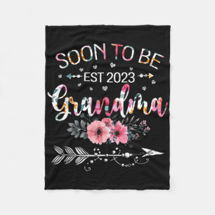 New Grandma Mother's Day Soon To Be Grandma Est 20 Fleece Blanket