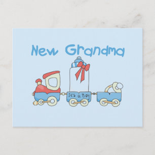 New Grandma of Boy-Train Tshirts and Gifts Postcard