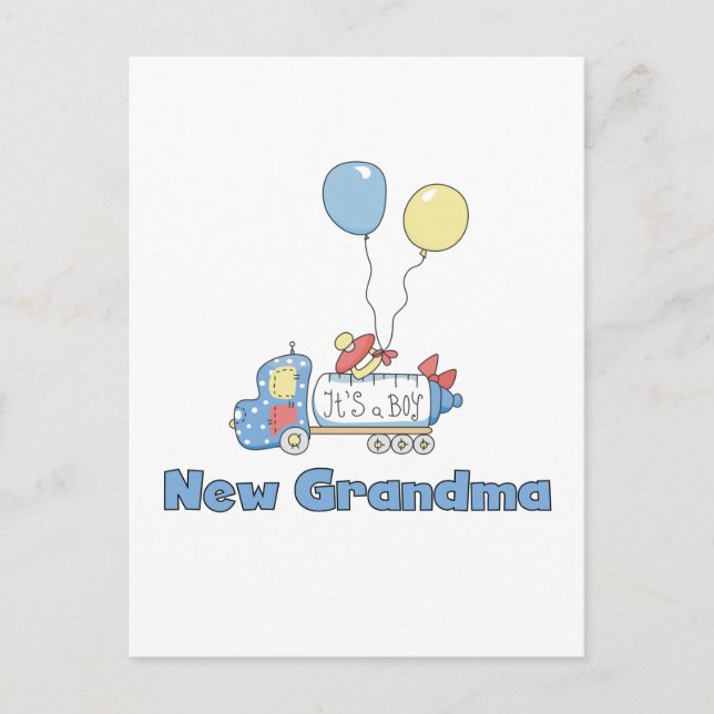 New Grandma of Boy Truck Tshirts and Gifts Postcard (Front)