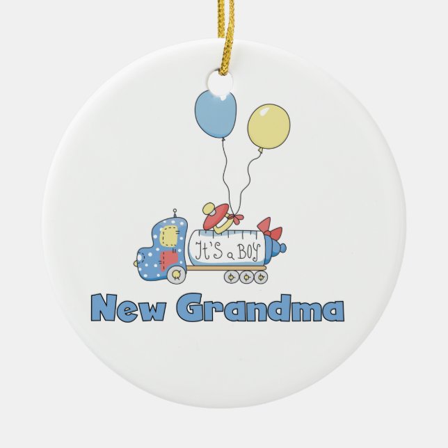 New Grandma Truck It's a Boy Gifts Ceramic Tree Decoration (Front)