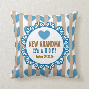 NEW GRANDMA with Hearts and Stripes V03D Cushion