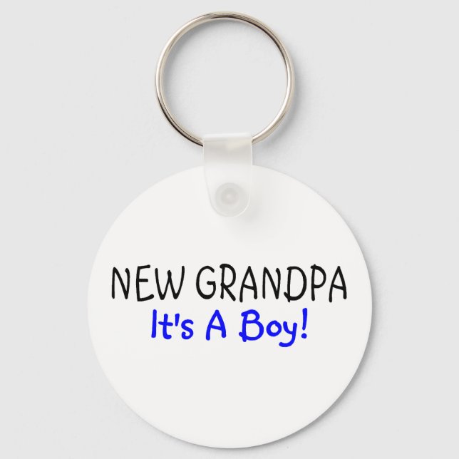 New Grandpa Its A Boy Key Ring (Front)