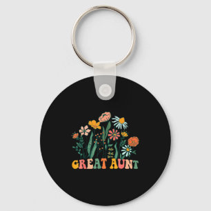New Great Aunt Wildflower First Birthday &amp; Bab Key Ring