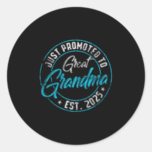 New Great-grandma First Time 2025 Promoted Vintage Classic Round Sticker