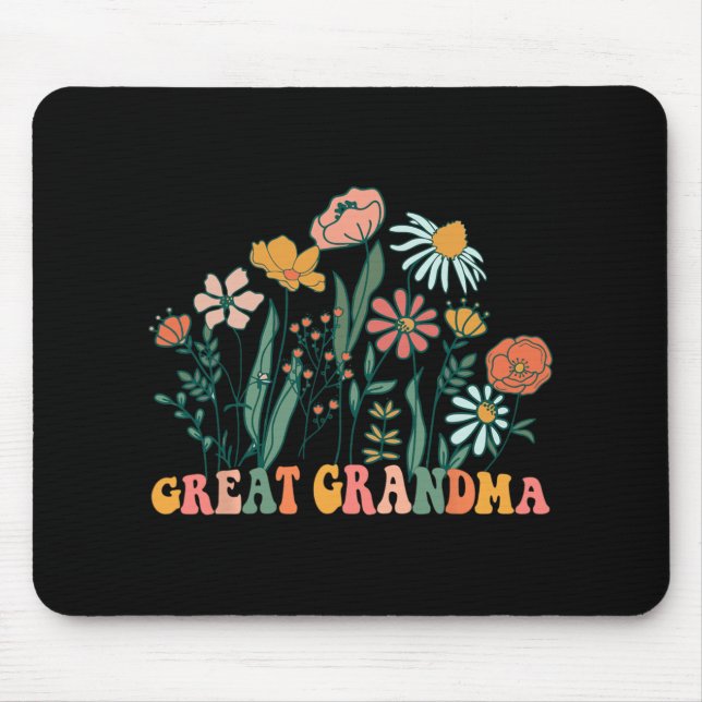 New Great Grandma Wildflower First Birthday &amp;  Mouse Pad (Front)