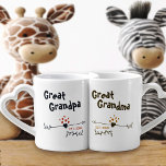 New Great Grandparents Personalised - Blue & Green Coffee Mug Set<br><div class="desc">Modern hearts and arrows design in stylish colour palette - ideal for new great grandparents. The words, Grandpa and Grandma can both be personalised to Grandad, Nanna etc., to suit your preference. You can also add the year that the couple became proud great grandparents. One mug is slate blue and...</div>
