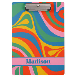 New Groove Colorful Abstract Pattern Personalized  Clipboard