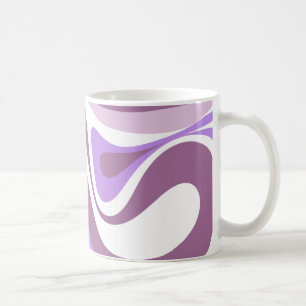 New Groove Retro Abstract Swirl Pattern Purple Coffee Mug