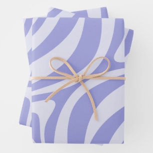 New Groove Retro Abstract Swirl Pattern Purple Wrapping Paper Sheet