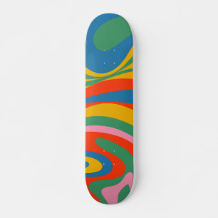 New Groove Retro Rainbow Colourful Trippy Abstract Skateboard