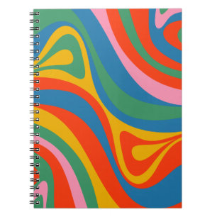 New Groove Retro Trippy Colourful Abstract Pattern Notebook