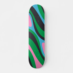 New Groove Trippy Retro Abstract Pattern  Skateboard