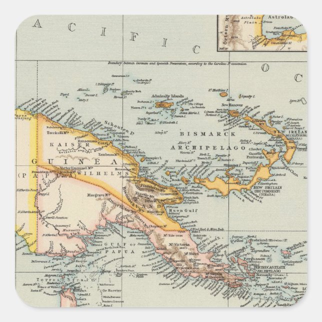New Guinea, Papuan Archipelago Square Sticker (Front)
