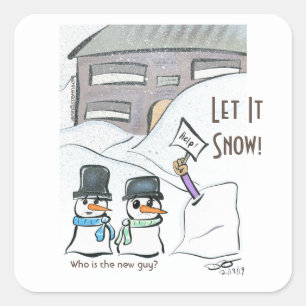 New Guy Square Stickers