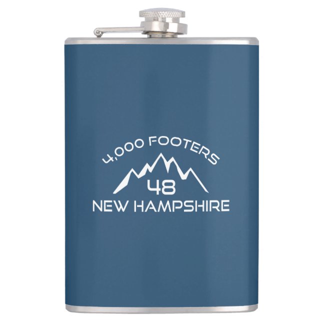 New Hampshire 4000 Footers Mountain Hip Flask (Front)