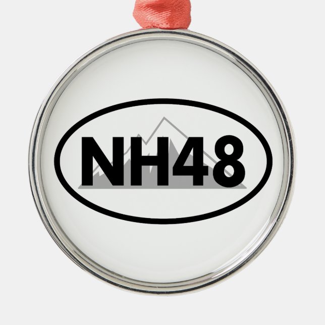 New Hampshire 48 Oval Metal Ornament (Front)