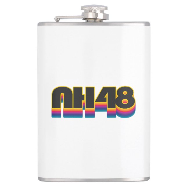 New Hampshire 48 Rainbow Hip Flask (Front)