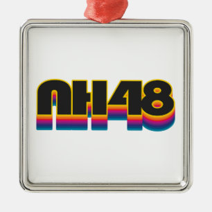 New Hampshire 48 Rainbow Metal Ornament