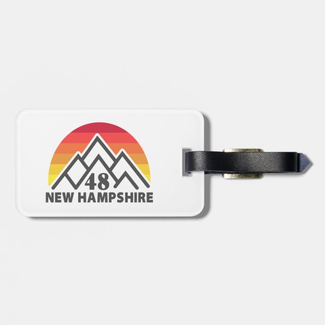 New Hampshire 48 Retro Mountain Luggage Tag (Back Horizontal)