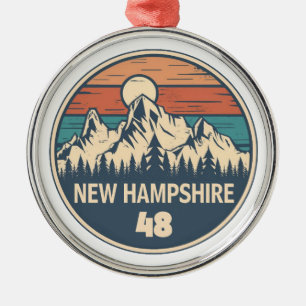 New Hampshire 48 Sunset Metal Ornament