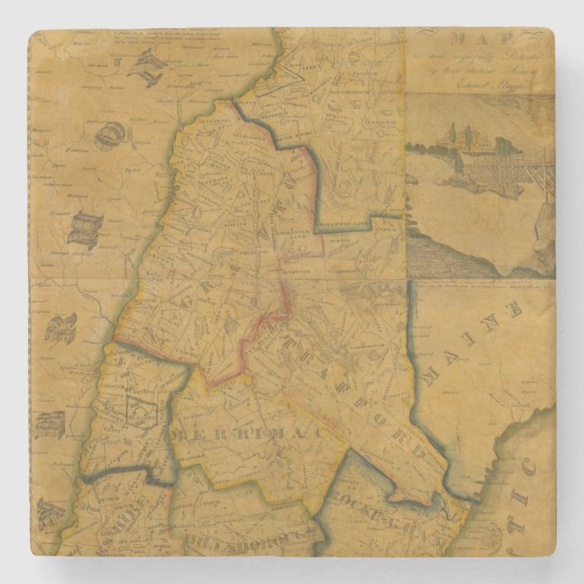 New Hampshire 4 Stone Coaster (Front)