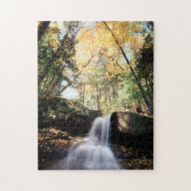 New Hampshire, A waterfall in the White Jigsaw Puzzle (Vertical)