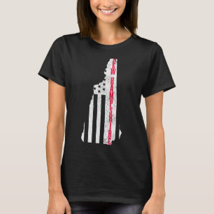 New Hampshire American Flag Map Pride Patriotic 4t T-Shirt