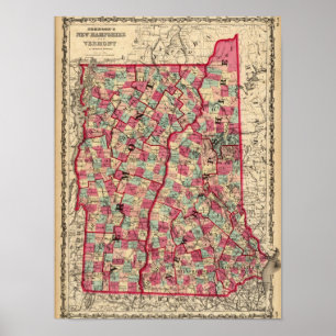 New Hampshire and Vermont Poster