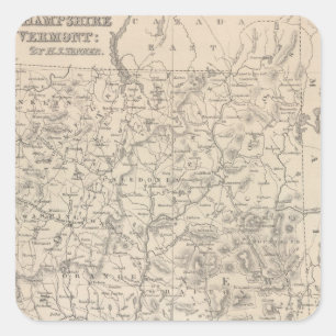 New Hampshire and Vermont Square Sticker