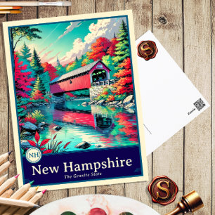New Hampshire Anime Style Cel Shaded Postcard