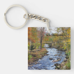 New Hampshire autumn river Key Ring