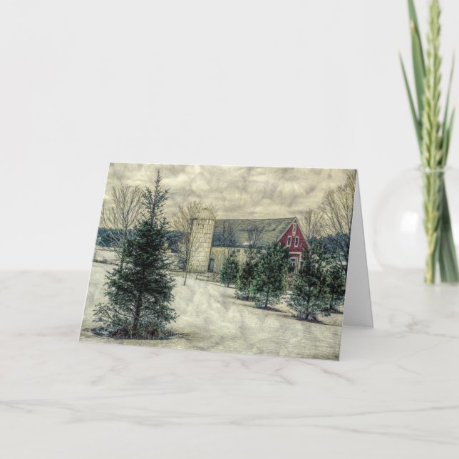 New Hampshire barn during Winter Card (Front)