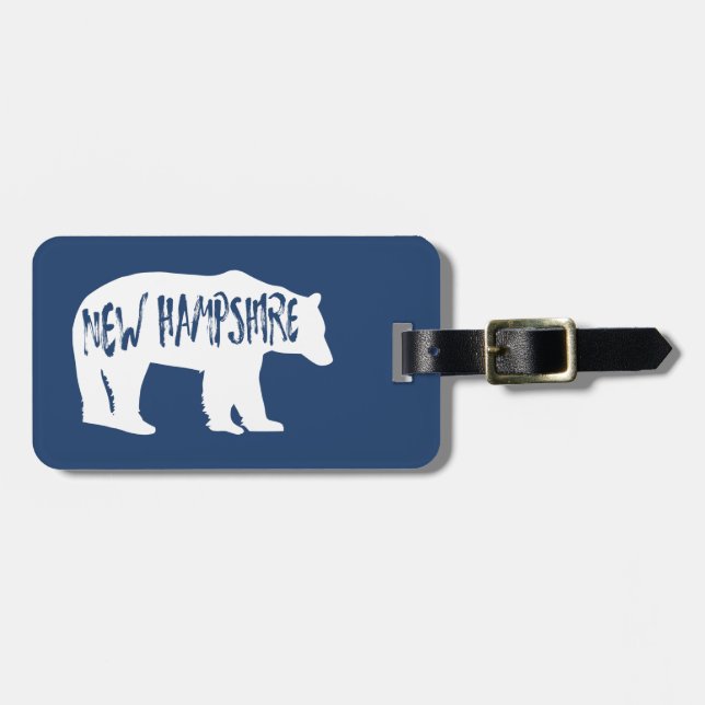 New Hampshire Bear Luggage Tag (Front Horizontal)